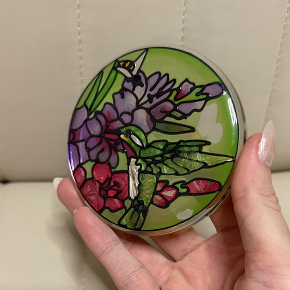 Floral Stained Glass Art Piece Coaster Decor - Picture 3 of 7